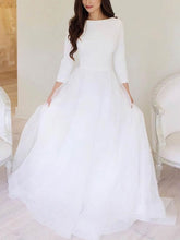 Scoop Neck Tulle Ball Gown Wedding Dress with Sweep Train